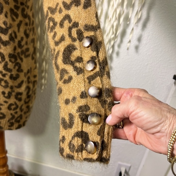 Sezane NWT Fanie Leopard Mohair Sweater Dress Size M - Picture 3 of 15